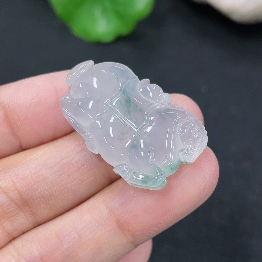 Jadeite Pendant with Horse and Money Design