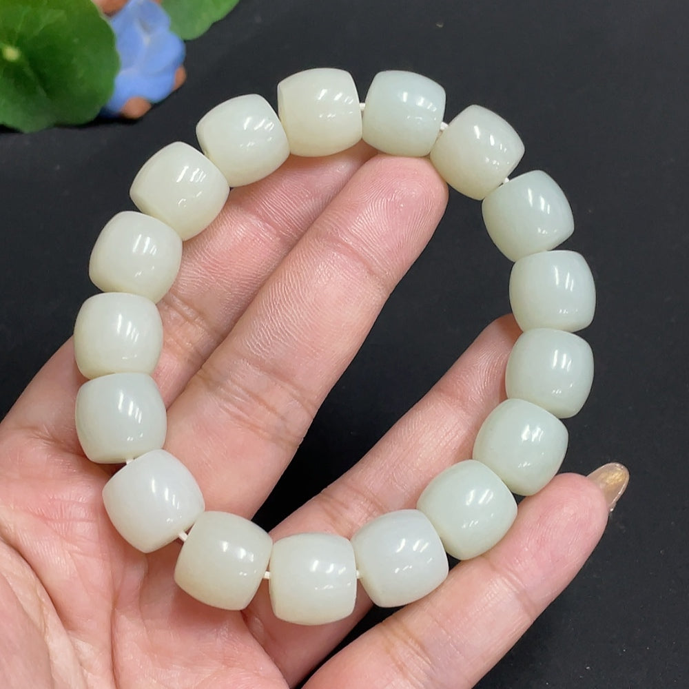 Hetian Jade Bracelet, Approx. 12.5 mm, Total Weight Approx. 62.9g