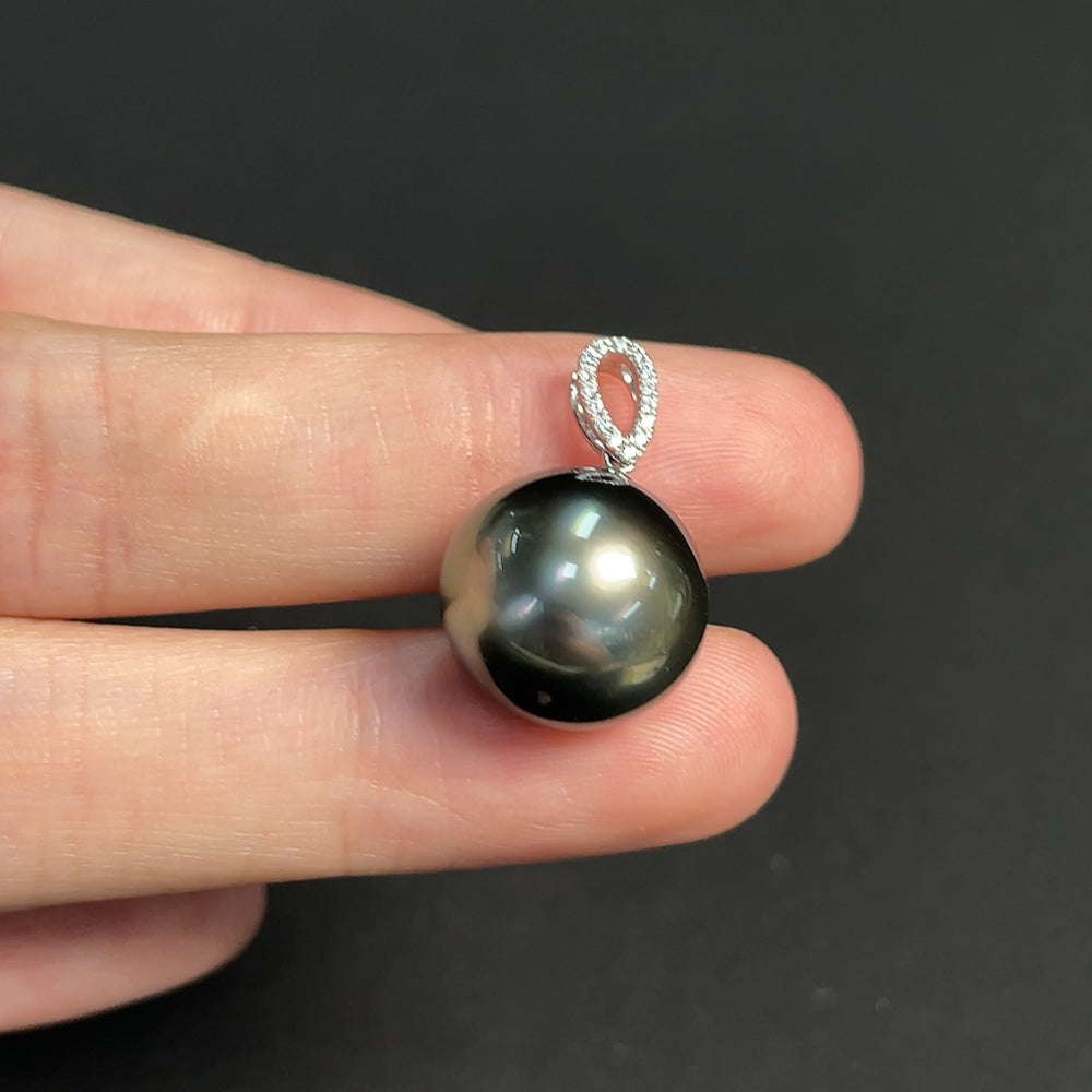 18K Saltwater Pearl Pendant (Non-Diamond), Total Weight Approx. 4.38g, Pearl Size Approx. 13.8mm