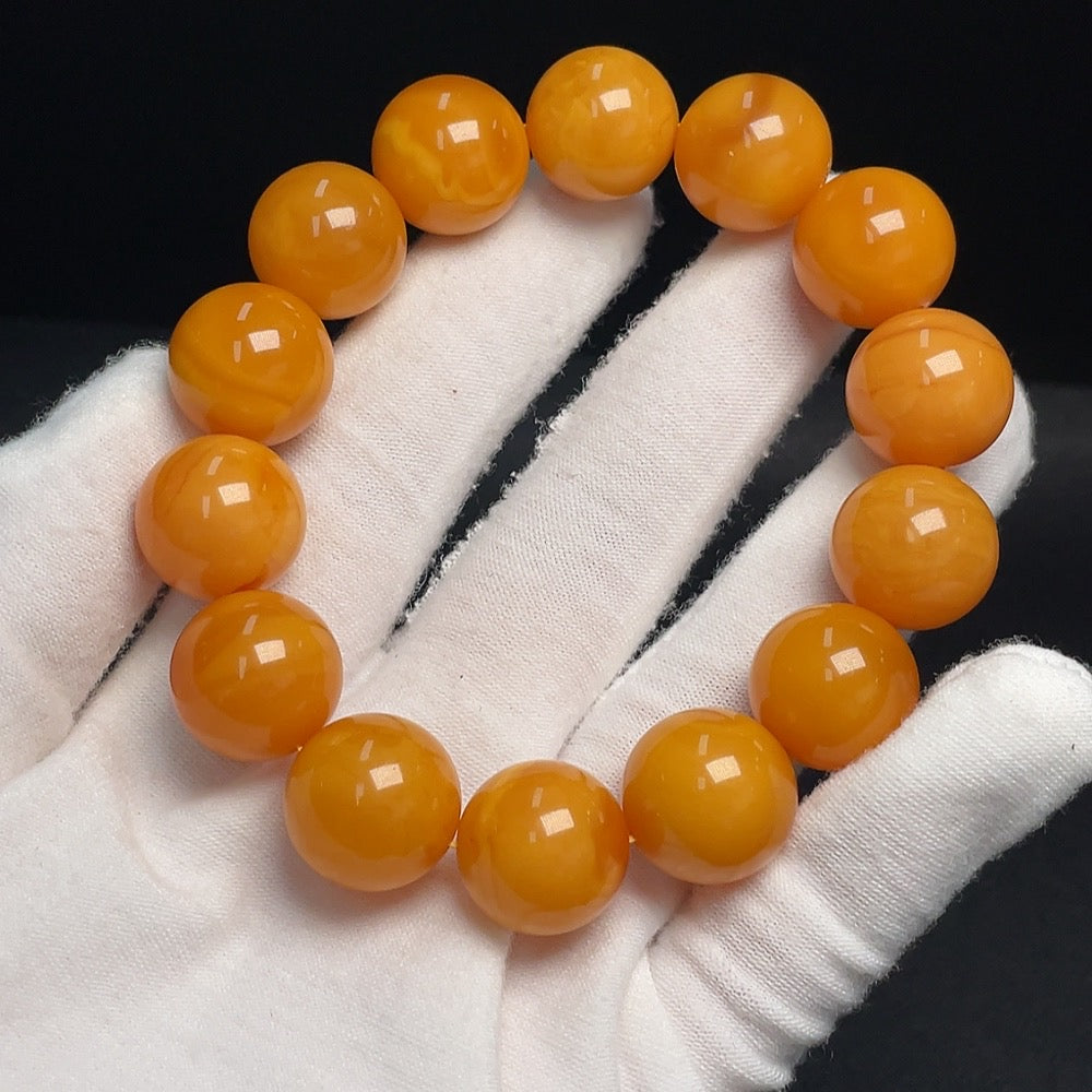 Amber Beeswax Bracelet Total Weight Approx. 30.46g Size About 15.8mm