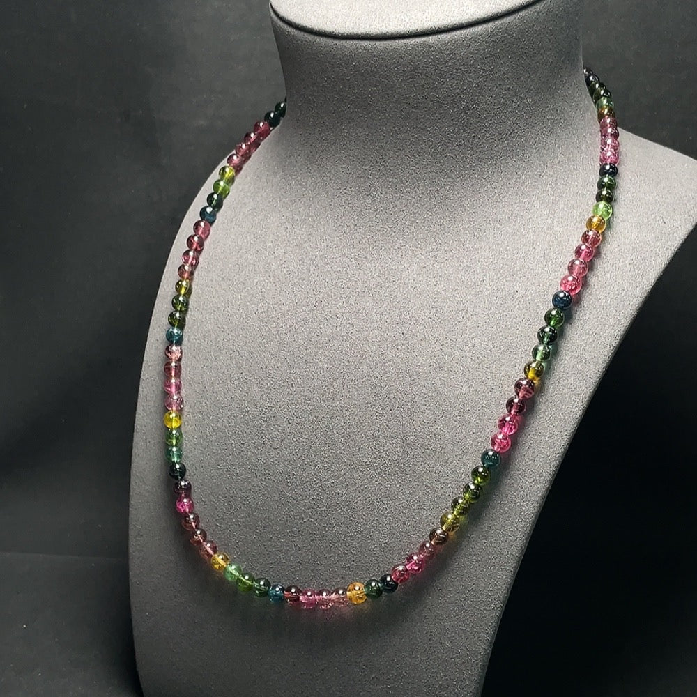 Tourmaline Bead Strand, Visible Organic Matter