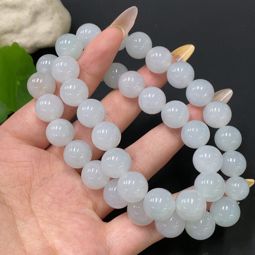 Jadeite Bead Necklace, Total Weight Approx. 120.86g, Bead Size Approx. 12.4mm