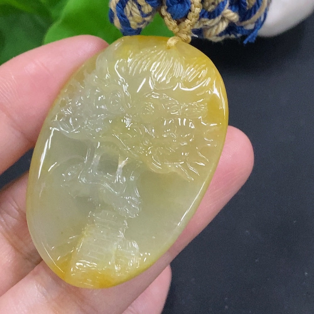 Jadeite Soaring Dragon Pendant