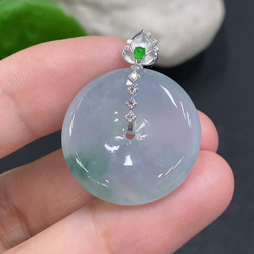 Jadeite Pendant Peace Buckle with Buckle Head, Non-Diamond, . | Huiliu Certified