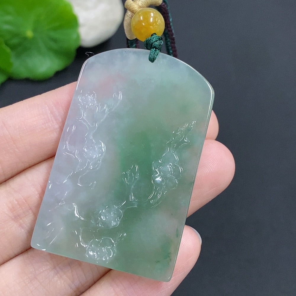 Jadeite Guanyin Pendant Total Weight Approx. 28.6g (Including Rope Weight)