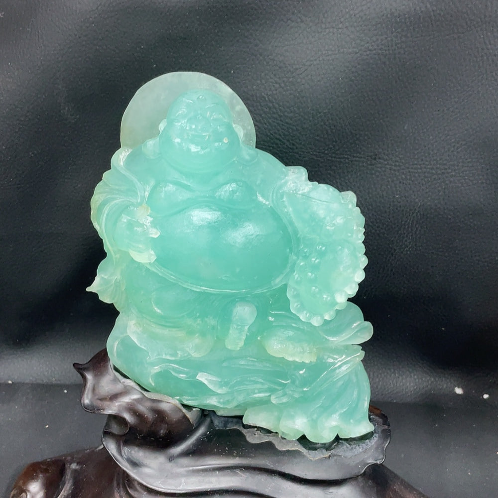Xiuyu (Serpentine Jade) Ornament Buddha, Total Weight Approx. 890g
