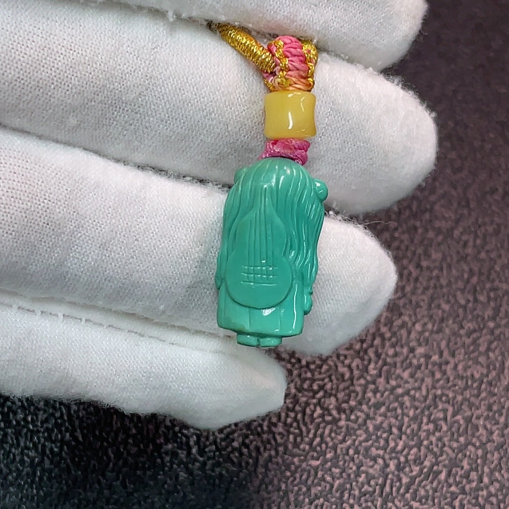 Turquoise Pendant (Color Origin Undetermined) Total Weight Approx. 5.94g (Including String)