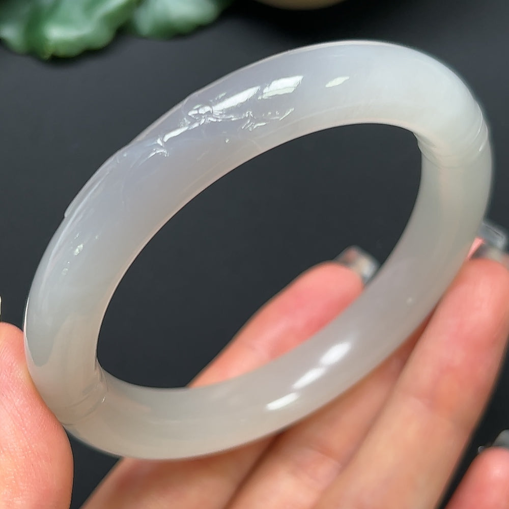 Hetian Jade Round Bracelet Size 57.1mm Total Weight Approx. 51.78g