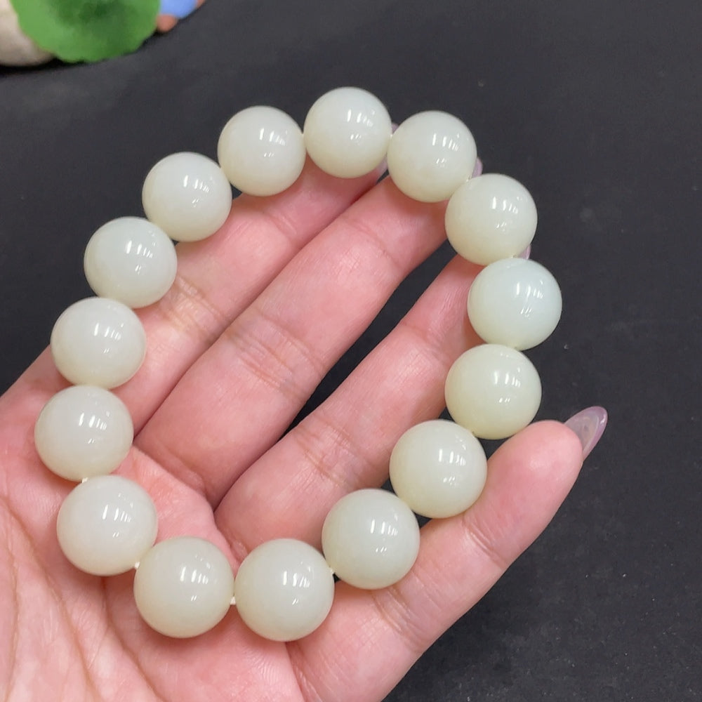 Hetian Jade Bracelet, Approx. 14.5 mm, Total Weight Approx. 73.7g