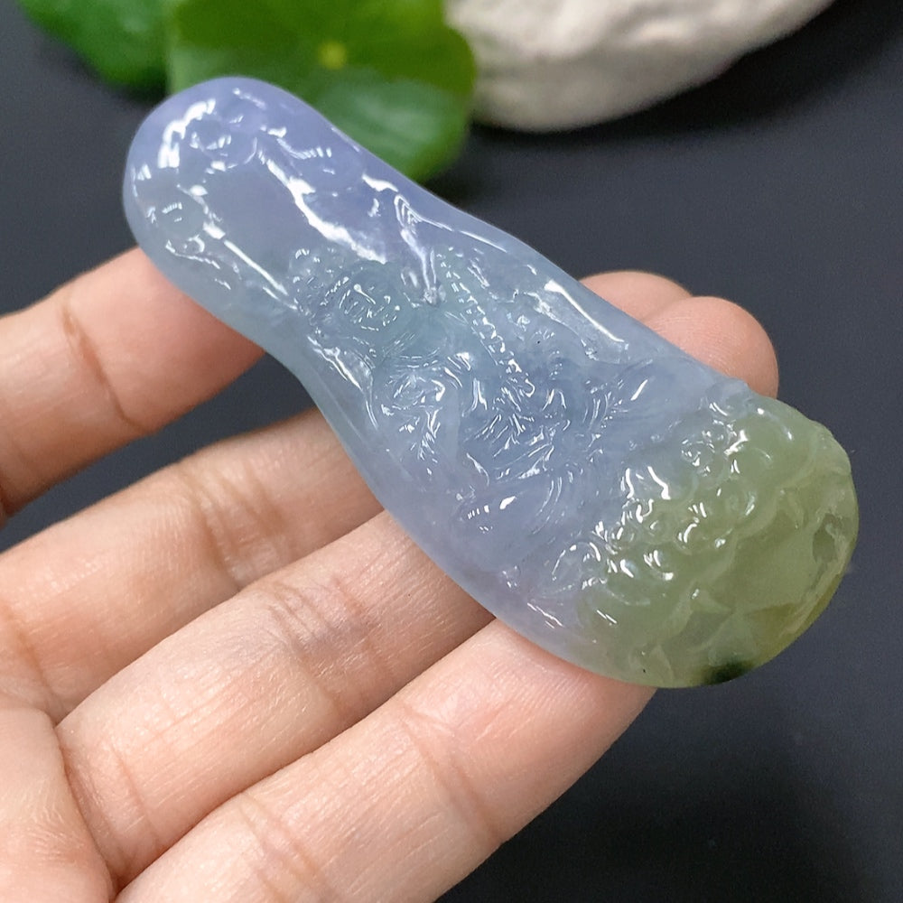 Jadeite Pendant Manjushri Bodhisattva Total Weight 22.180g