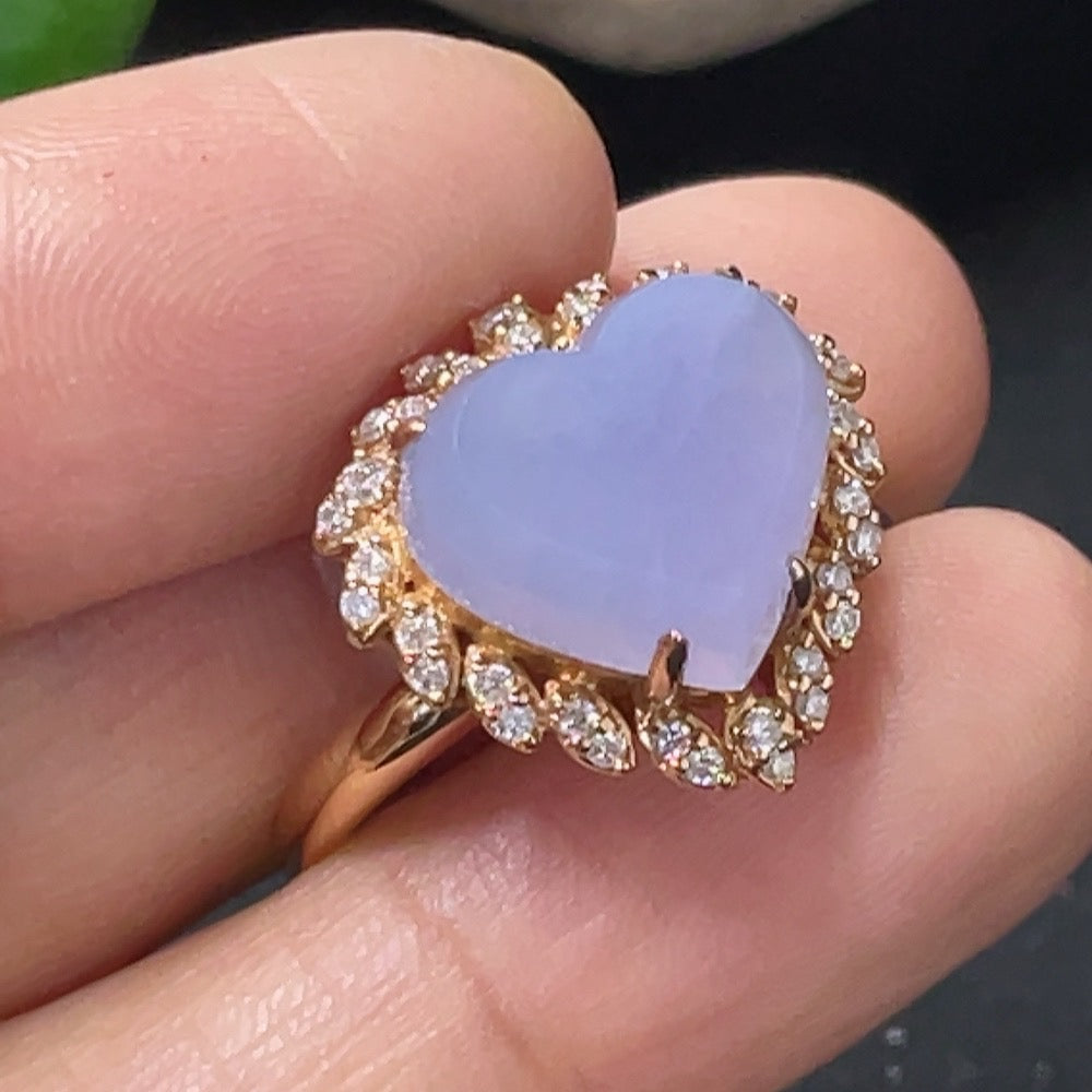 Jadeite and Diamond Ring in 18k Gold, Size 17, Total Weight Approx. 4.9g