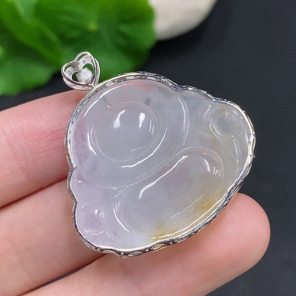 Jadeite Buddha Pendant 18k Gold Total Weight Approx. 8.8g Non-Diamond