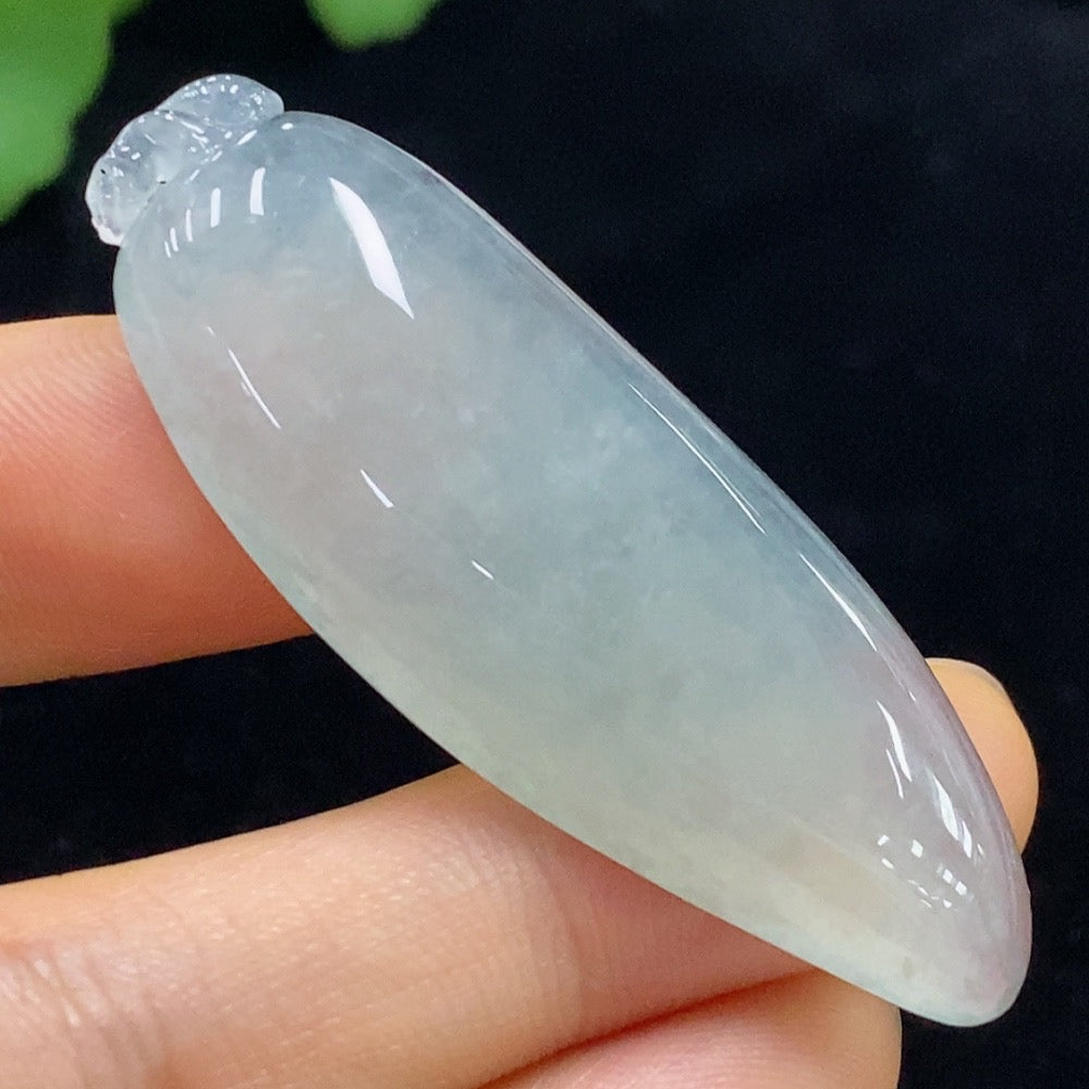 Jadeite Blessing Melon Pendant . | Huiliu Certified