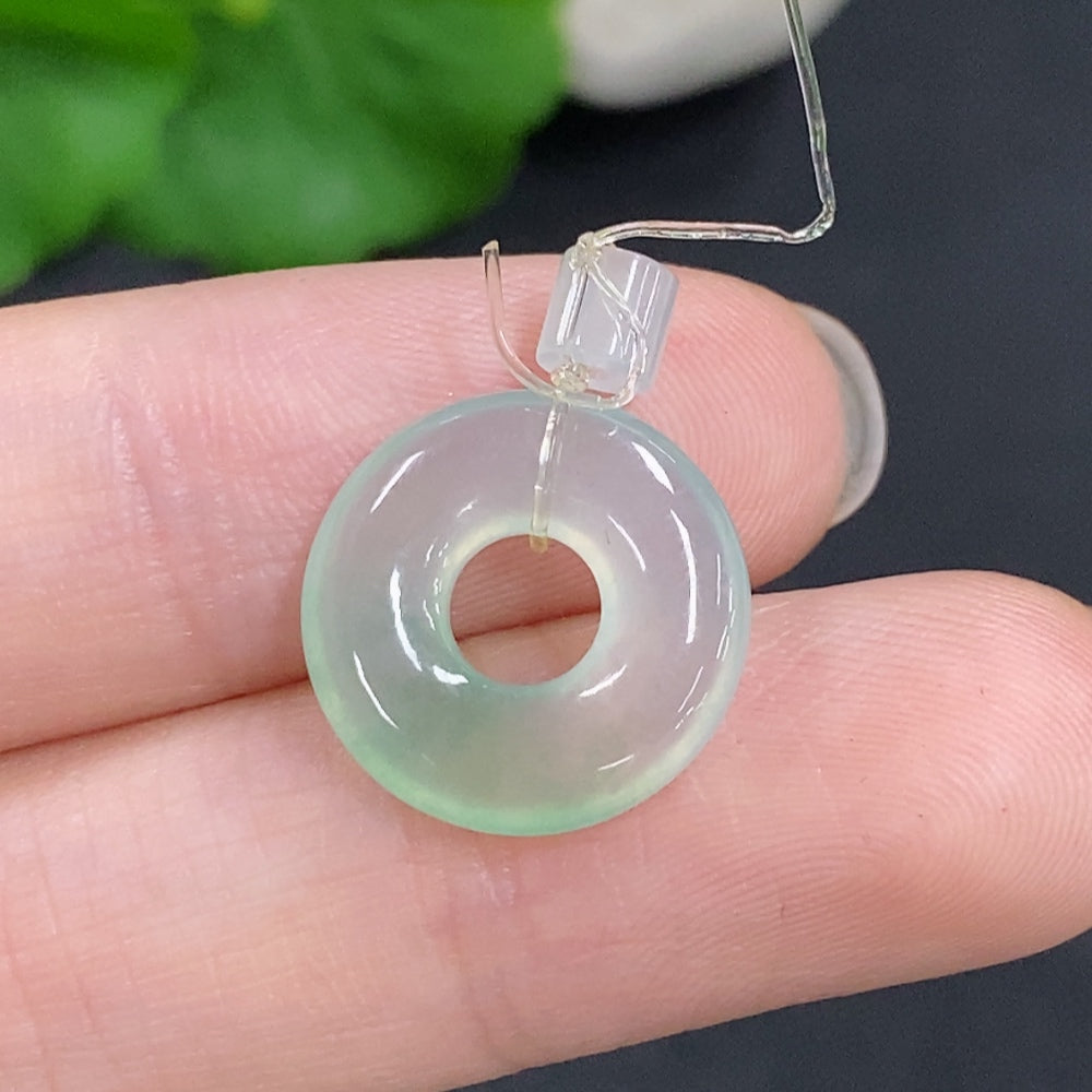 Jadeite Button Pendant Total Weight Approximately 1.6g