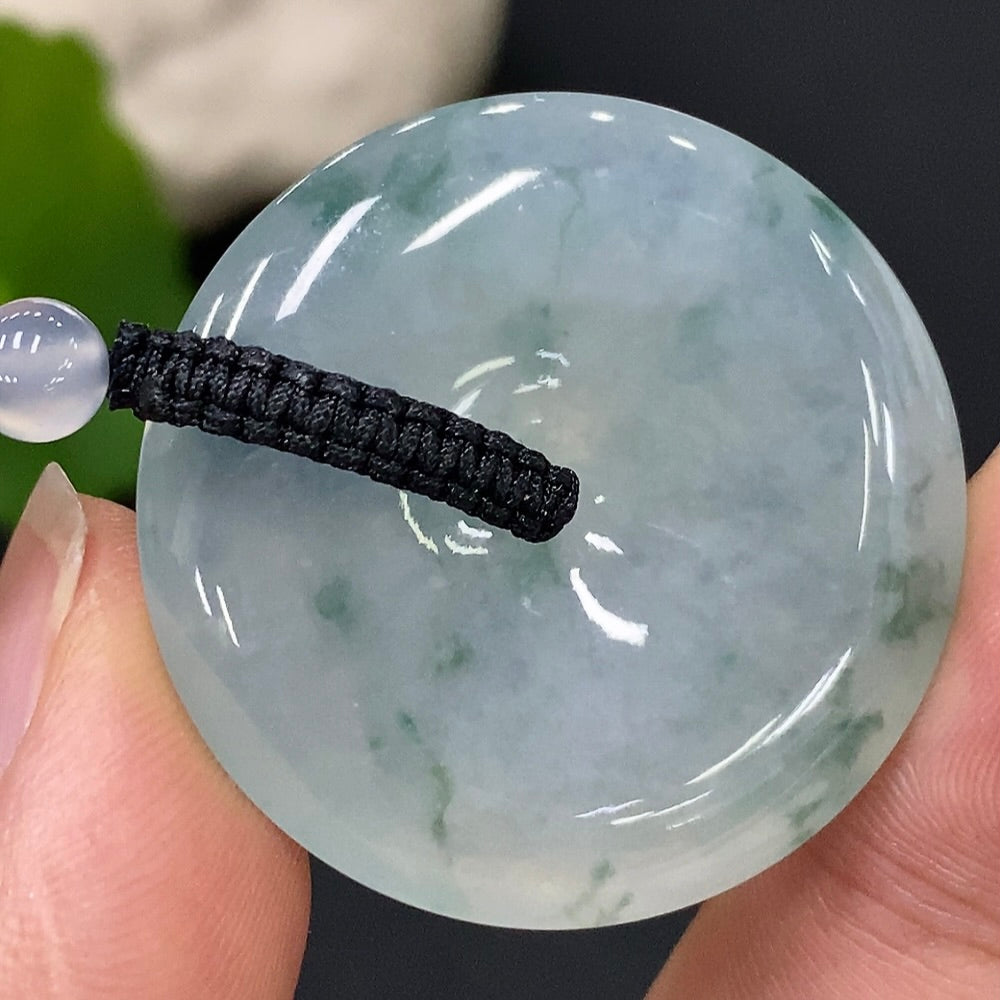 Jadeite Peace Pendant Knot Pendant Total Weight Approx. 13.89g (Including Rope Weight) Beads Not Grade A