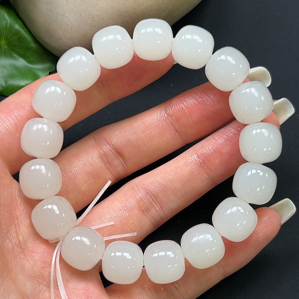 Hetian Jade Bracelet 12mm Approx. 50.16g
