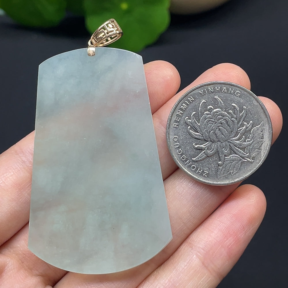 Jadeite Plain Pendant with 18k Mounting