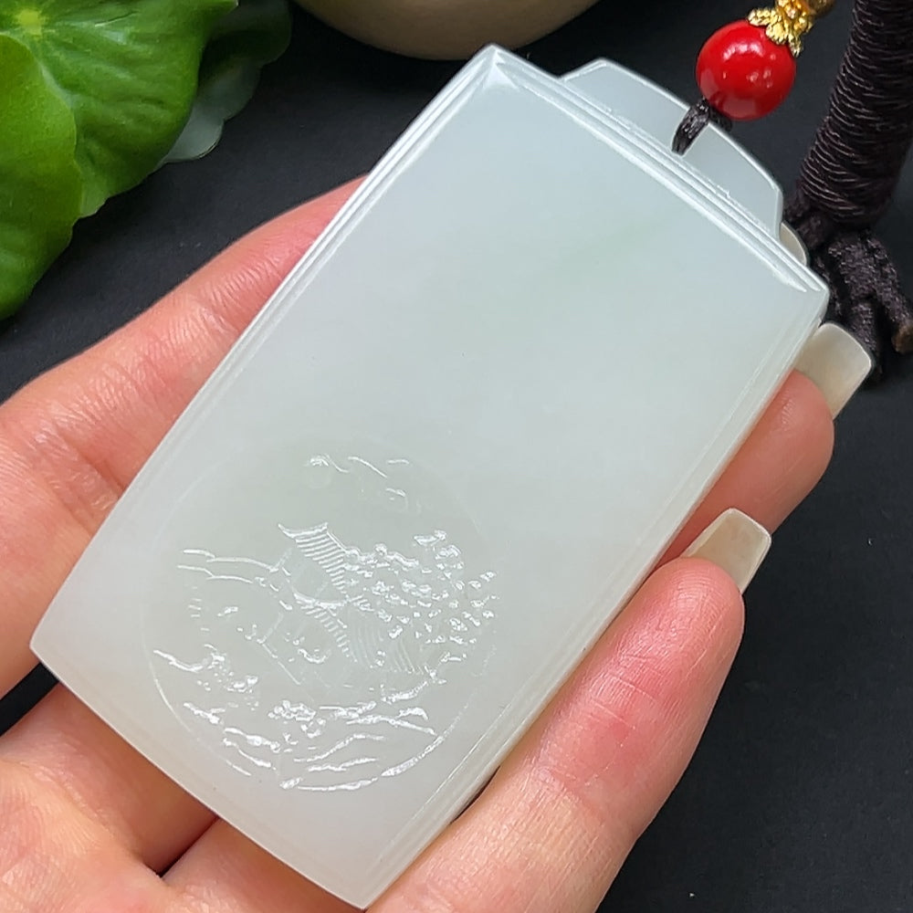 Hetian Jade Plain Pendant Total Weight Approx. 82.86g with Rope