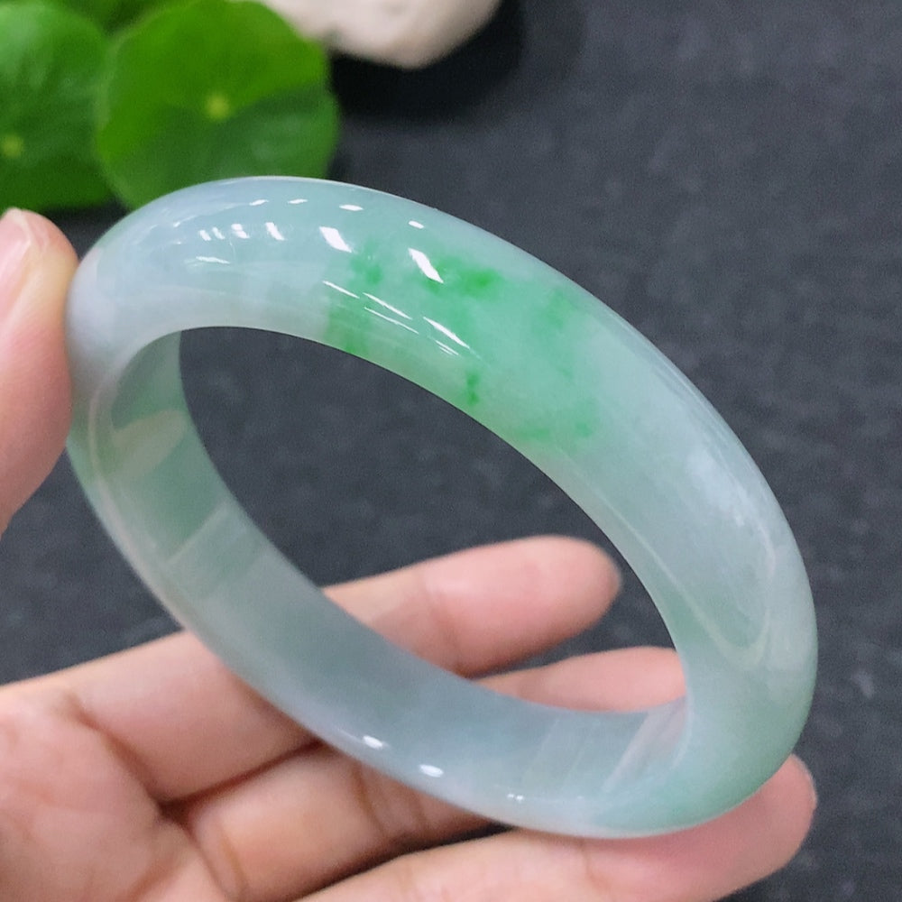 Jadeite Round Bangle Size 55.5mm Total Weight Approx. 56.59g