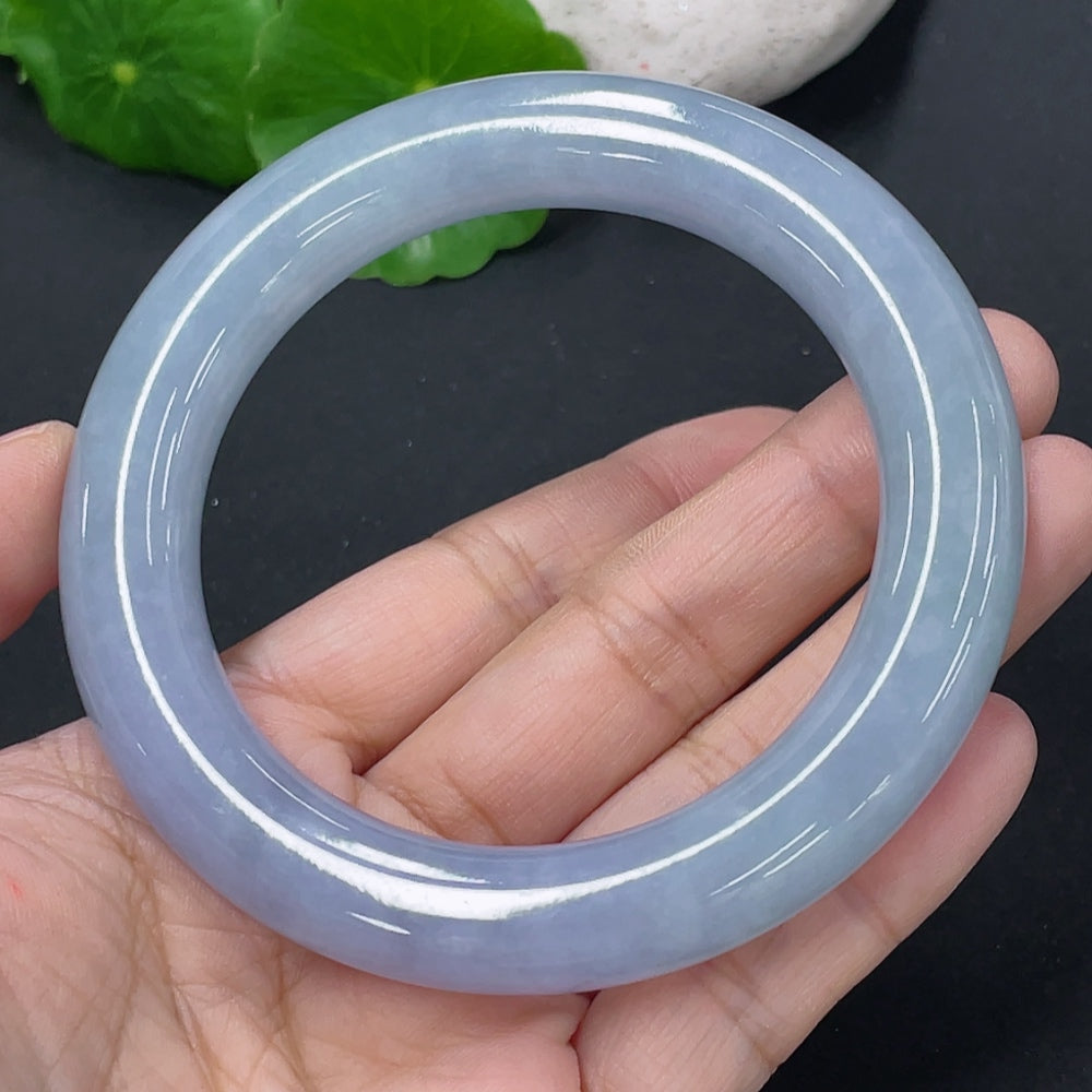 HUILIU HQ jadeite round bangle, 72.67g, size 56, crafted from smooth green jade with a polished finish.