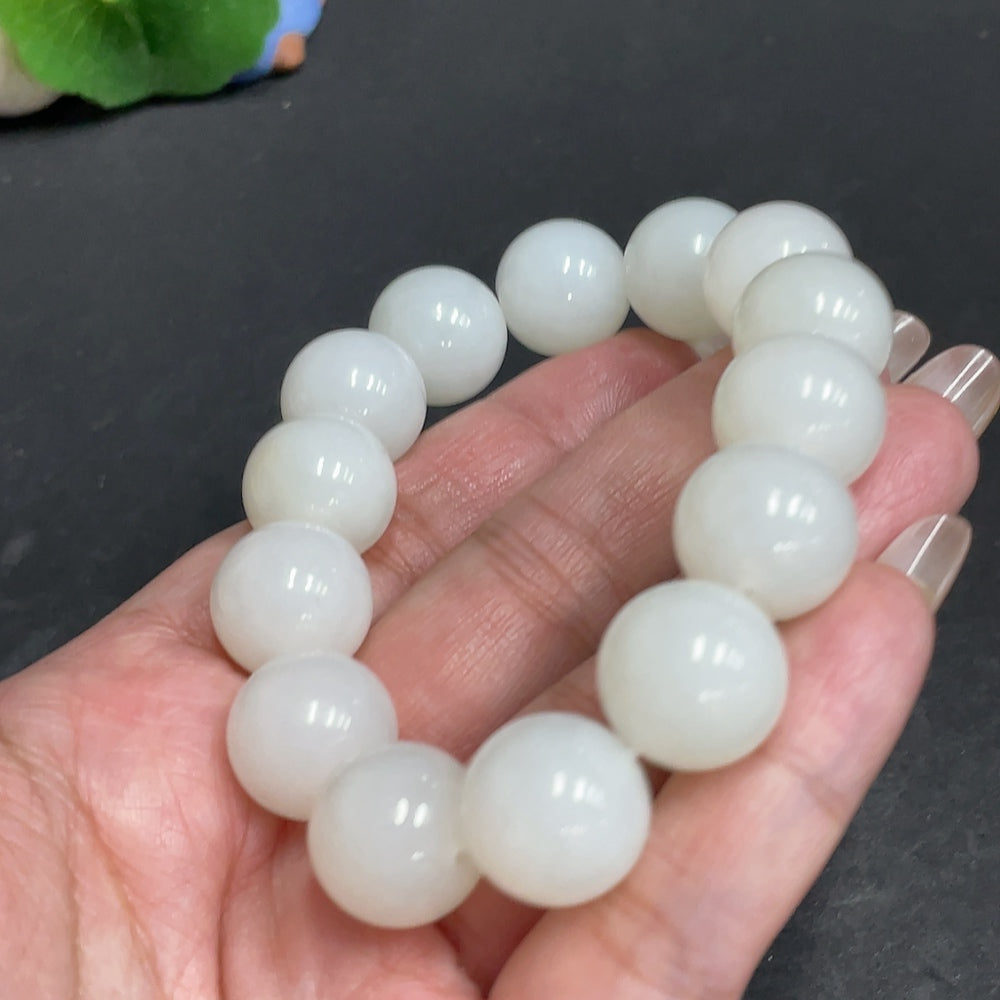 Hetian Jade Bracelet 14.9mm . : . | Huiliu Certified