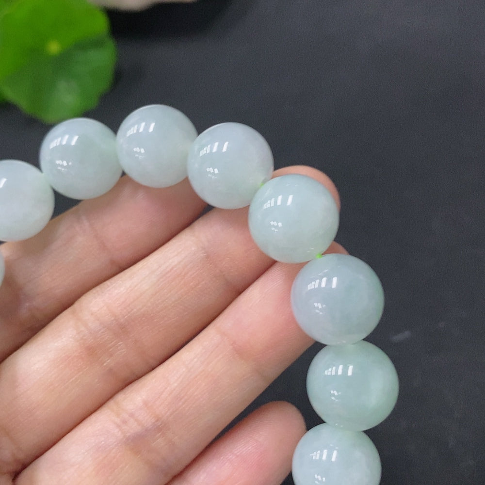 Jadeite Beads Bracelet Approx.12.5mm Total Weight 53.42g