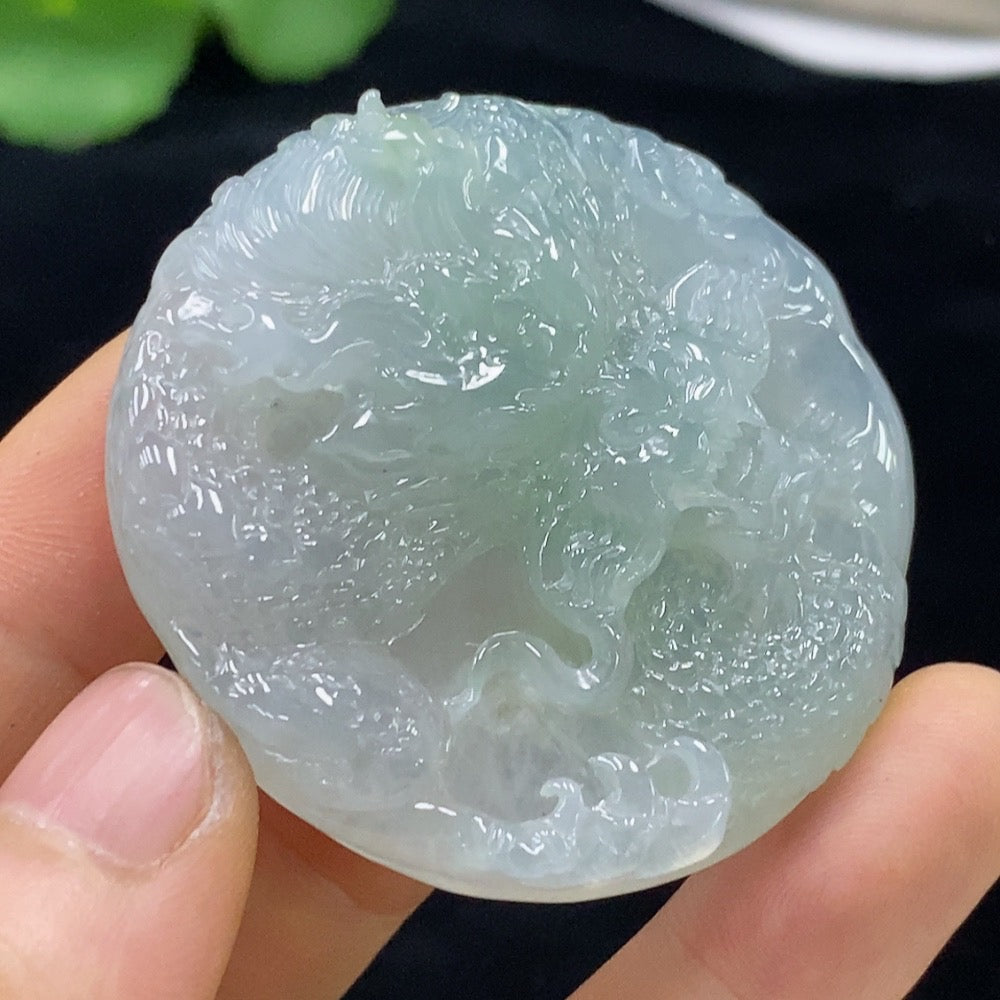Jadeite Dragon Pendant Total Weight Approximately 43g