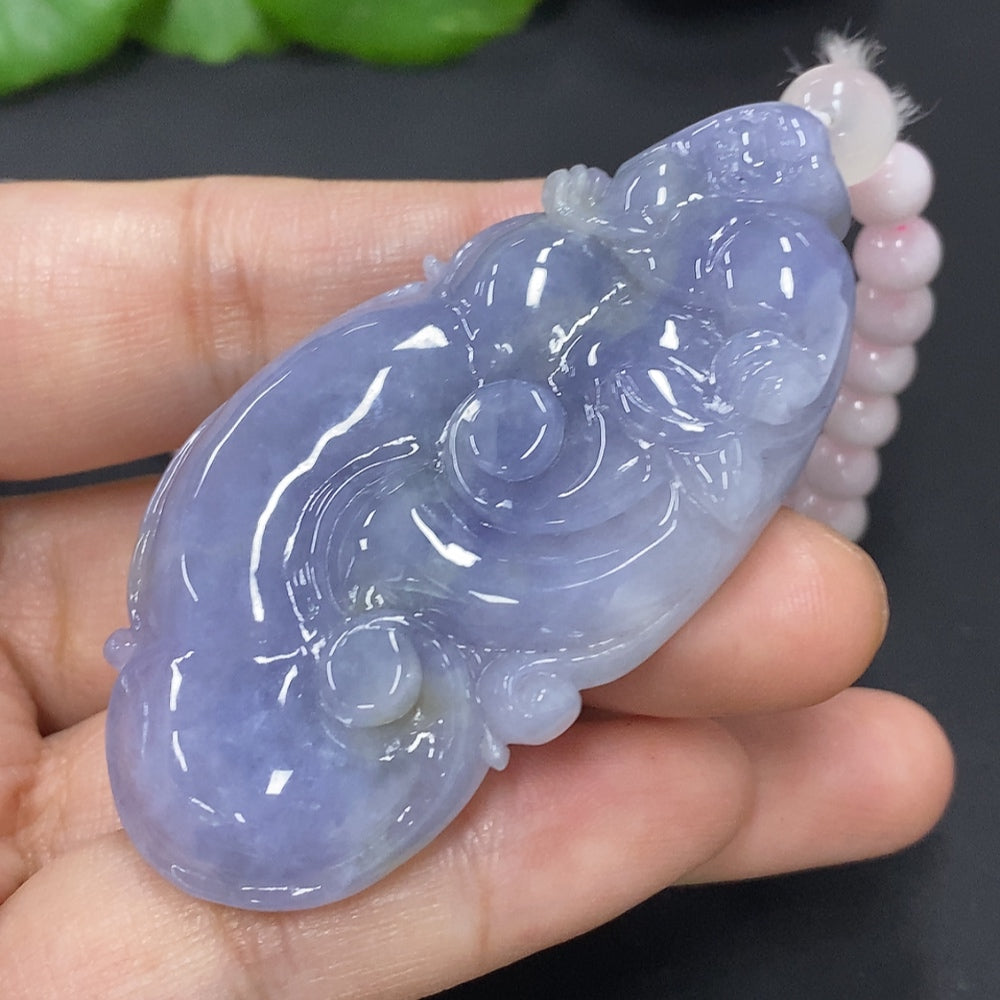Jadeite Ruyi Pendant Total Weight Including Chain Approx. 75.2g
