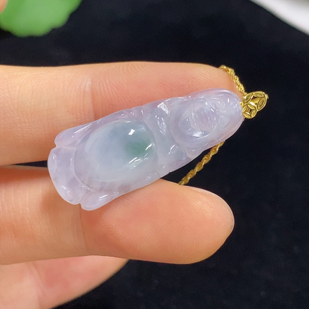 Jadeite Buddha Pendant 18k Total Weight Approx. 3.54g (Incl. Chain)