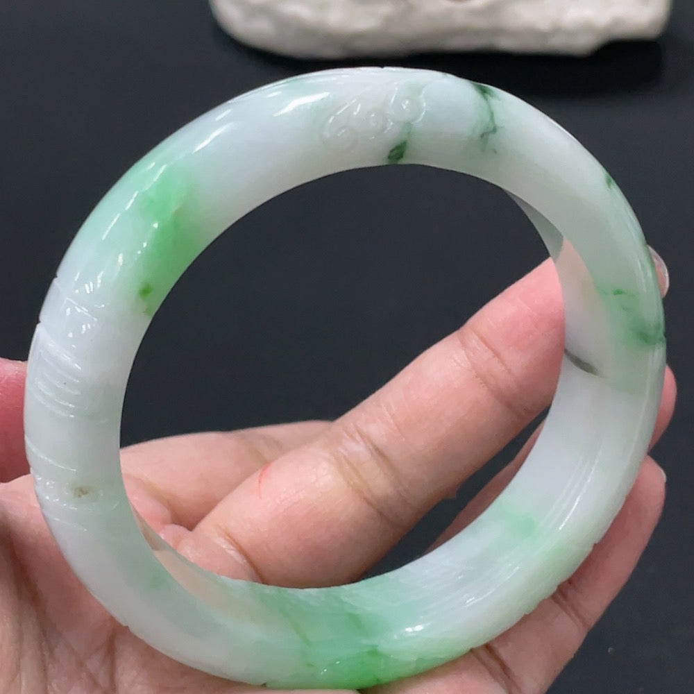 Jadeite Round Bangle Size 56.6 Total Weight Approx. 71.26g with Crack