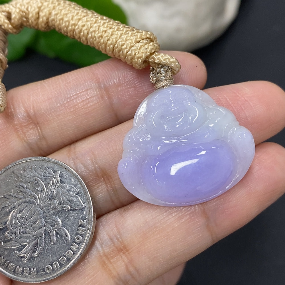 Jadeite Buddha Pendant, with Rope Approximately | Huiliu Certified