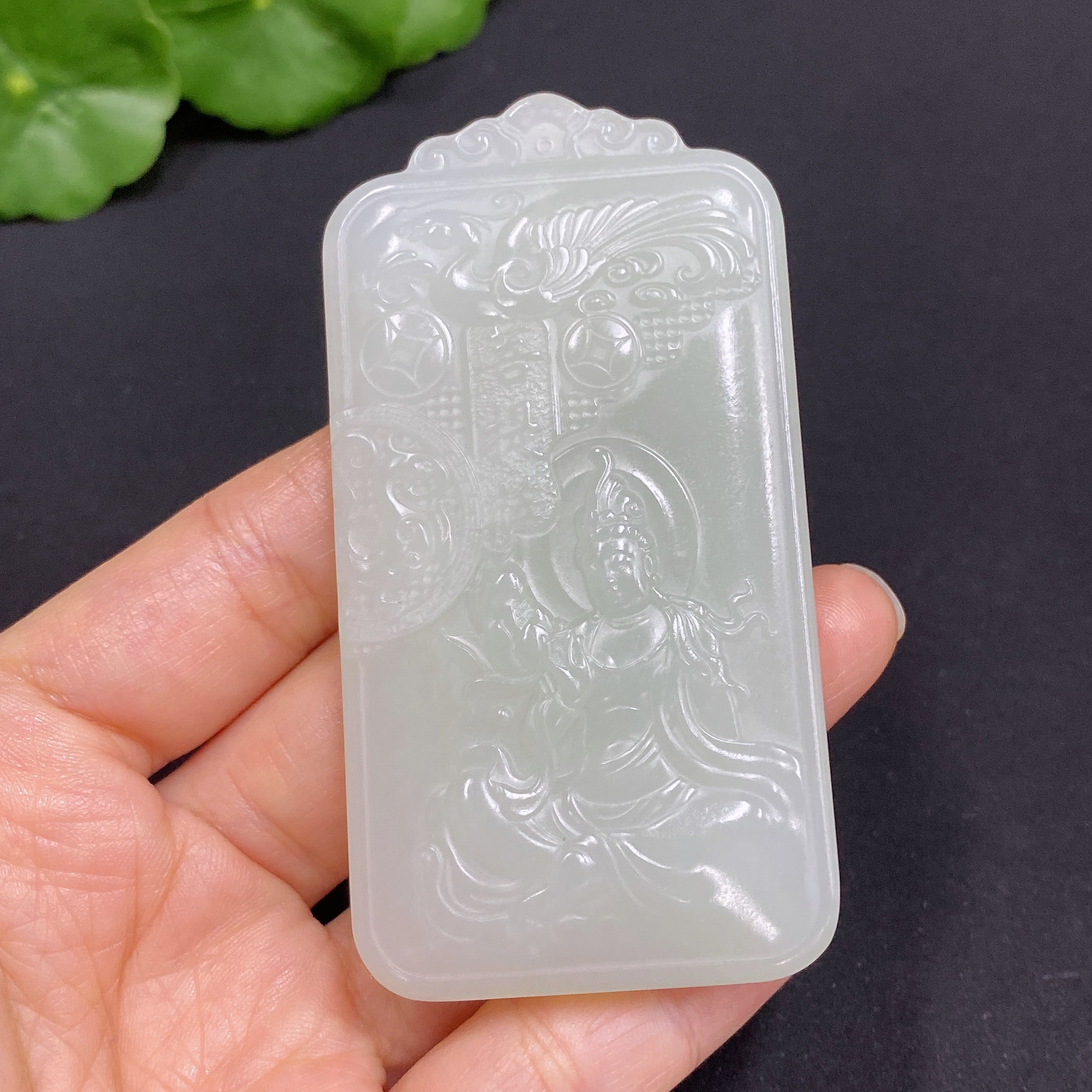 Hetian Jade Pendant Guanyin About | Huiliu Certified