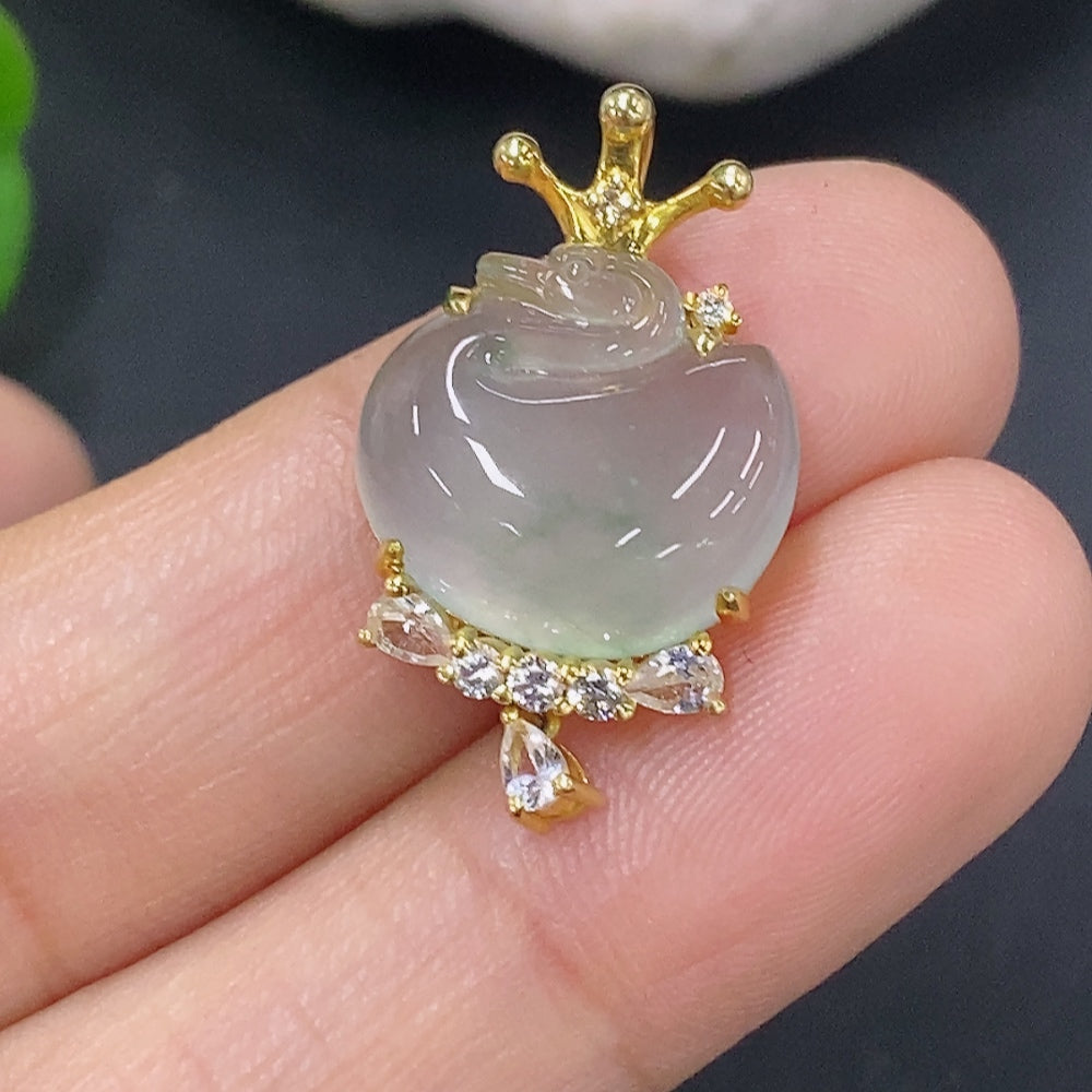 Jadeite Pendant with Inlay, Non-Diamond, . | Huiliu Certified