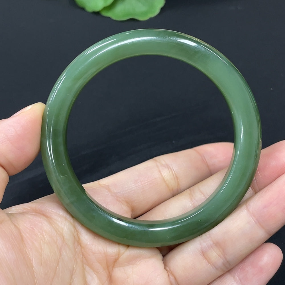 Hetian Jade Jasper Round Bracelet Size 54.7 Total Weight about 34.5g