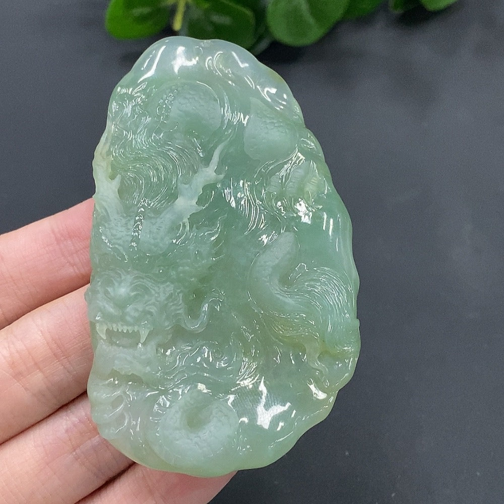 JadeiteDragon Traversing the World Pendant