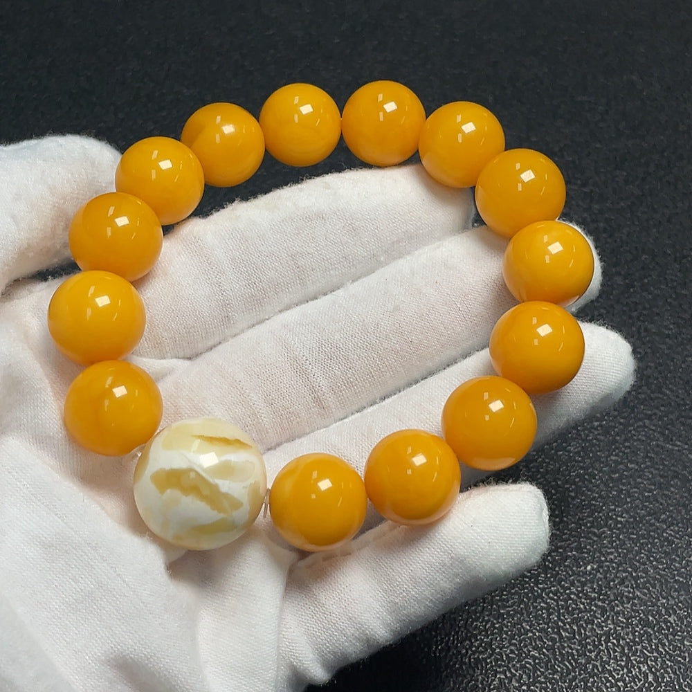 Amber Beeswax Bracelet . -18.4mm | Huiliu Certified