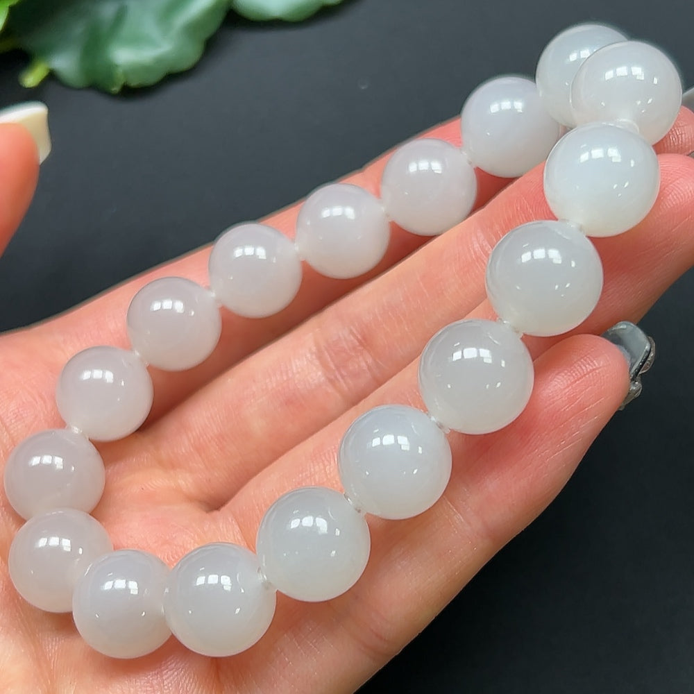 HKHQ Hetian Jade bracelet, 11.9mm wide, crafted from high-quality jade stones, weighing approximately 44.52g.