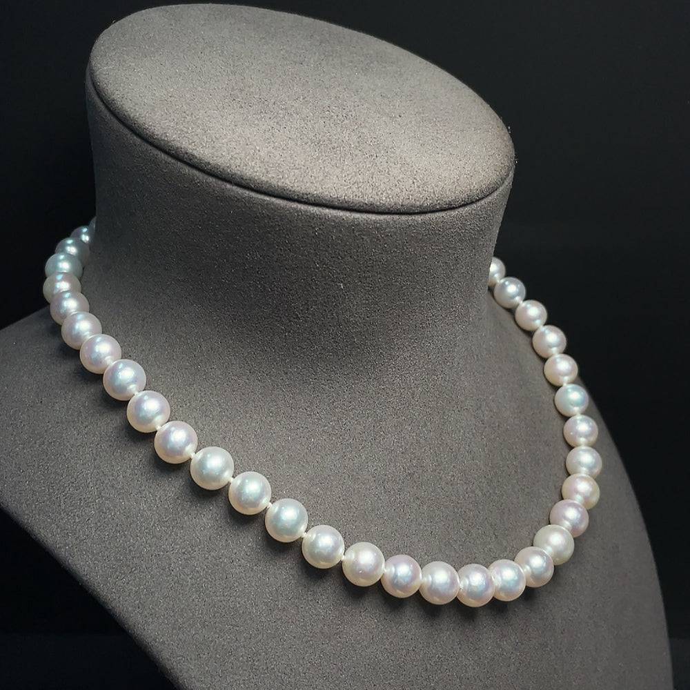 HUILIU HQ seawater pearl necklace with 41 pearls, 9.7mm size, non-gold, total weight approx. 49.76g, elegant jewelry piece