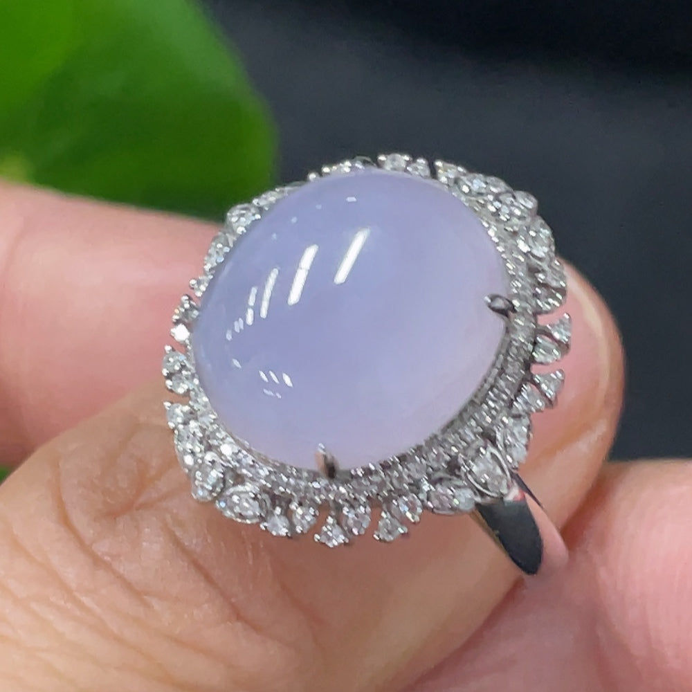 Jadeite Gourd Inlaid Ring 18k Gold Inlaid with Diamonds Size 13.5 Total Weight Approx. 3.63g