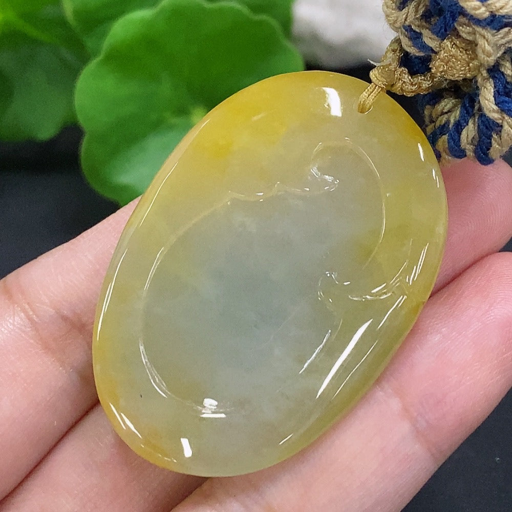 Jadeite Soaring Dragon Pendant
