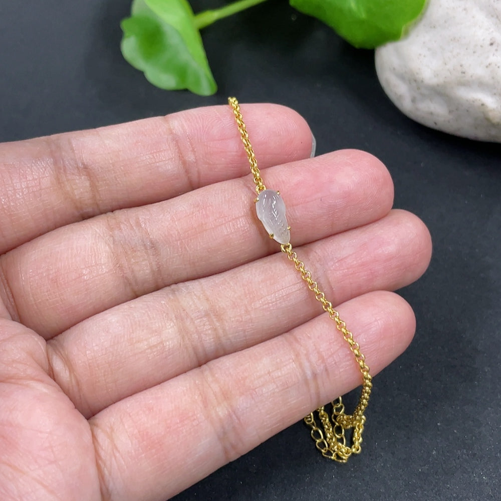Jadeite Corn Inlay Bracelet 18K Gold Inlaid