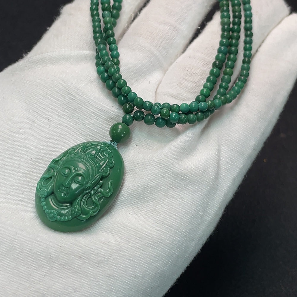 Turquoise Pendant Total Weight Approx. 18.18g Including Chain