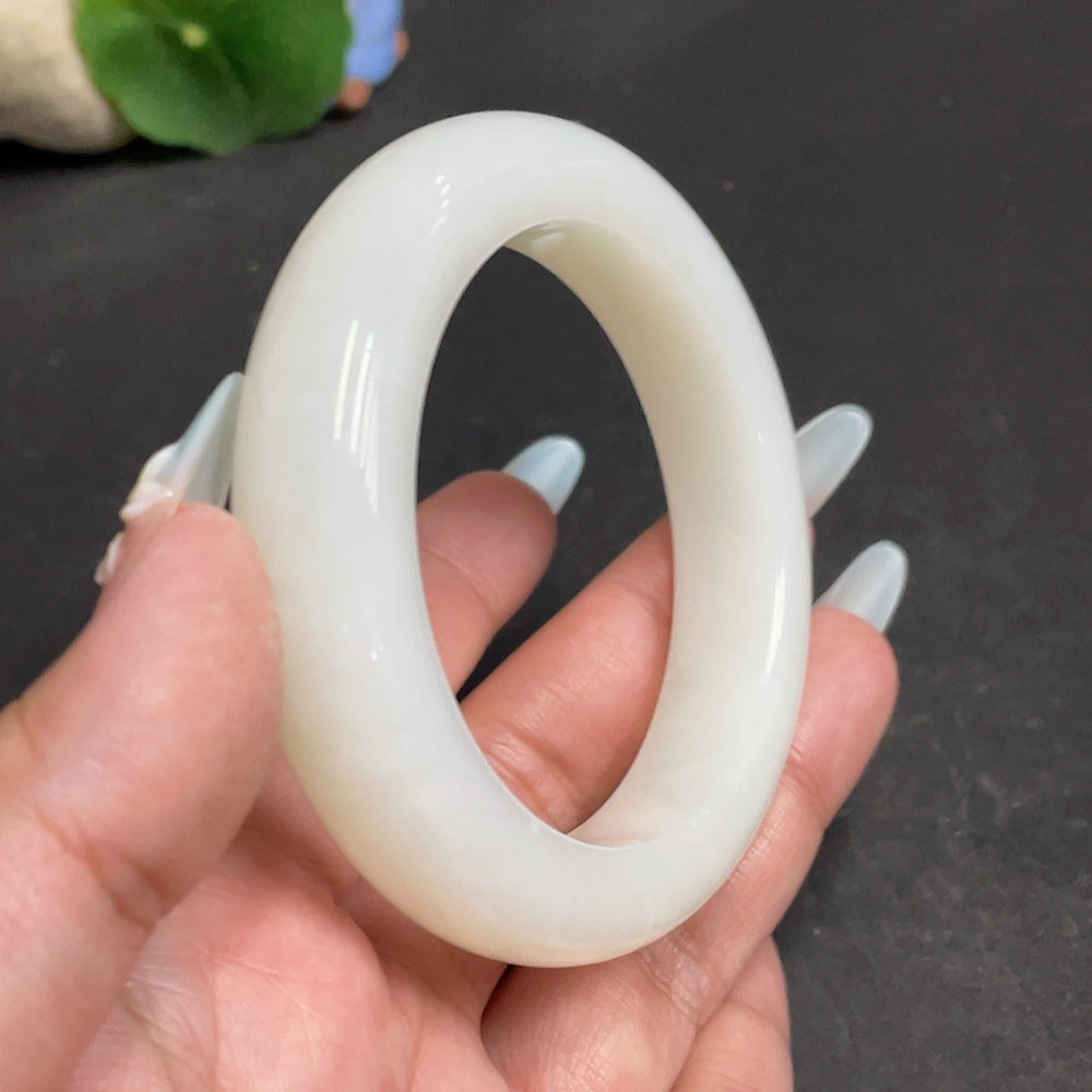 Hetian Jade Round Bracelet . | Huiliu Certified