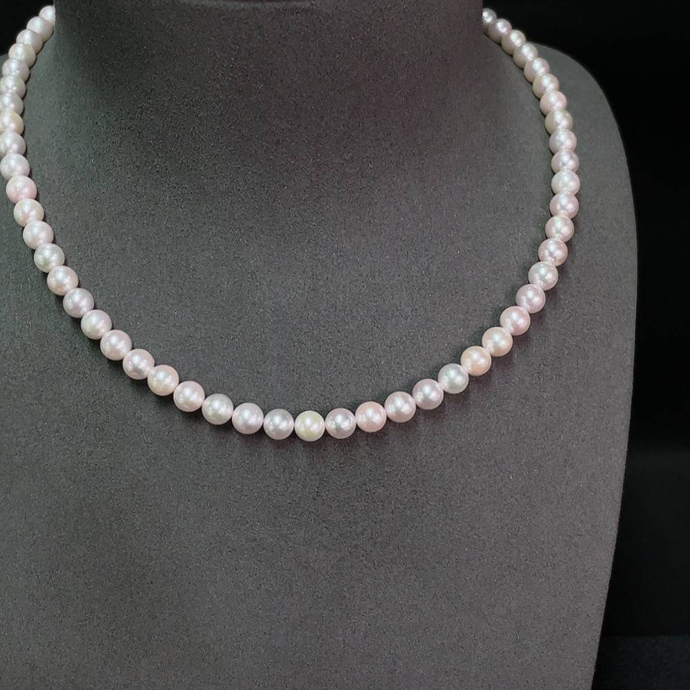 Huiliu Seawater Pearl Necklace with undetermined color, 6.3mm pearls, elegant and natural jewelry piece.