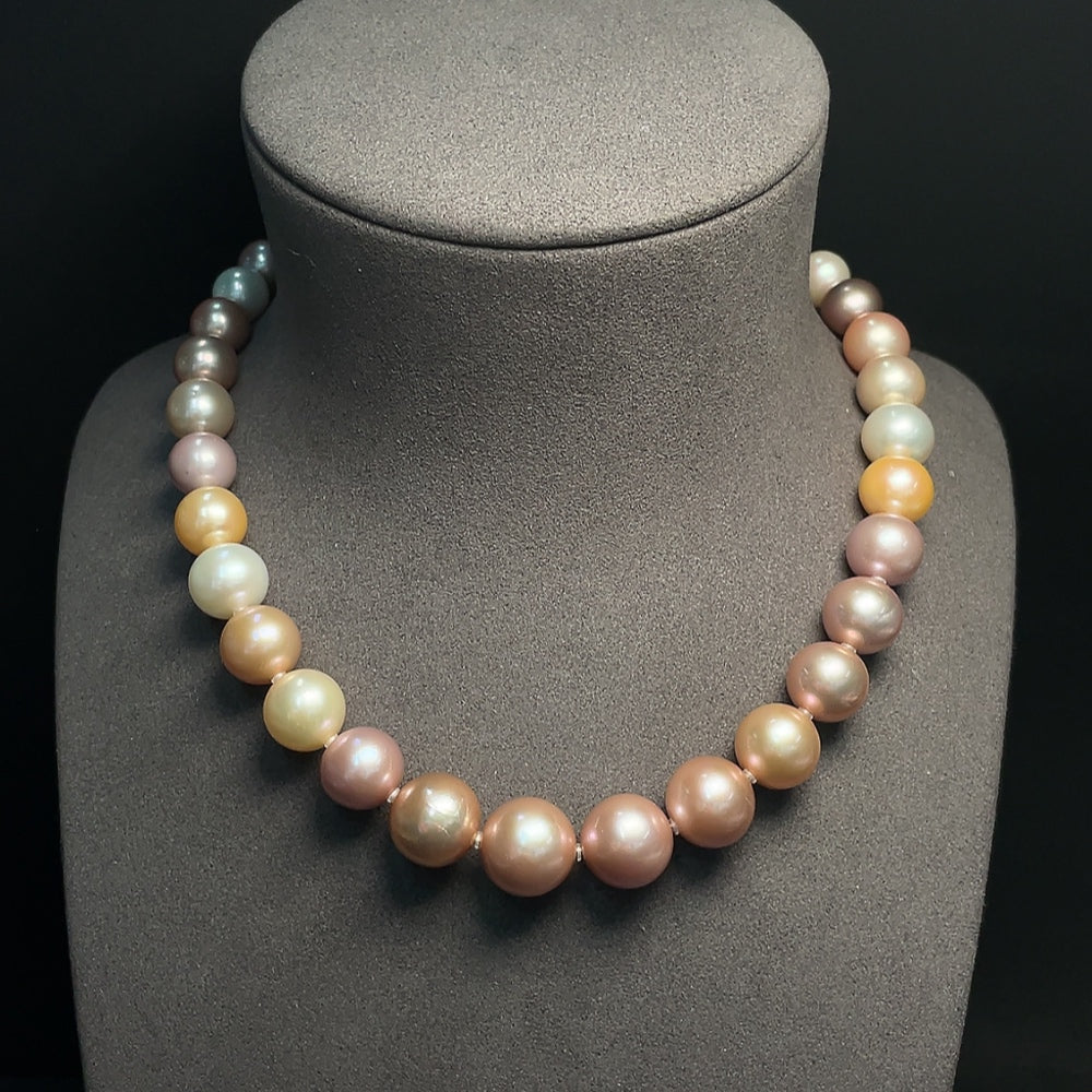 Pearl bead necklace non-gold total weight about 84.01g size 10-14.7mm approx