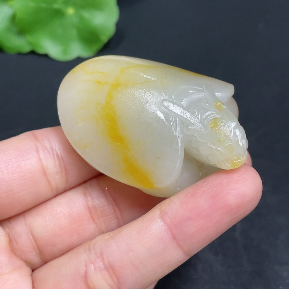 Huiliu certified Hetian jade pendant featuring a dragon turtle design, smooth greenish jade with undetermined skin color.
