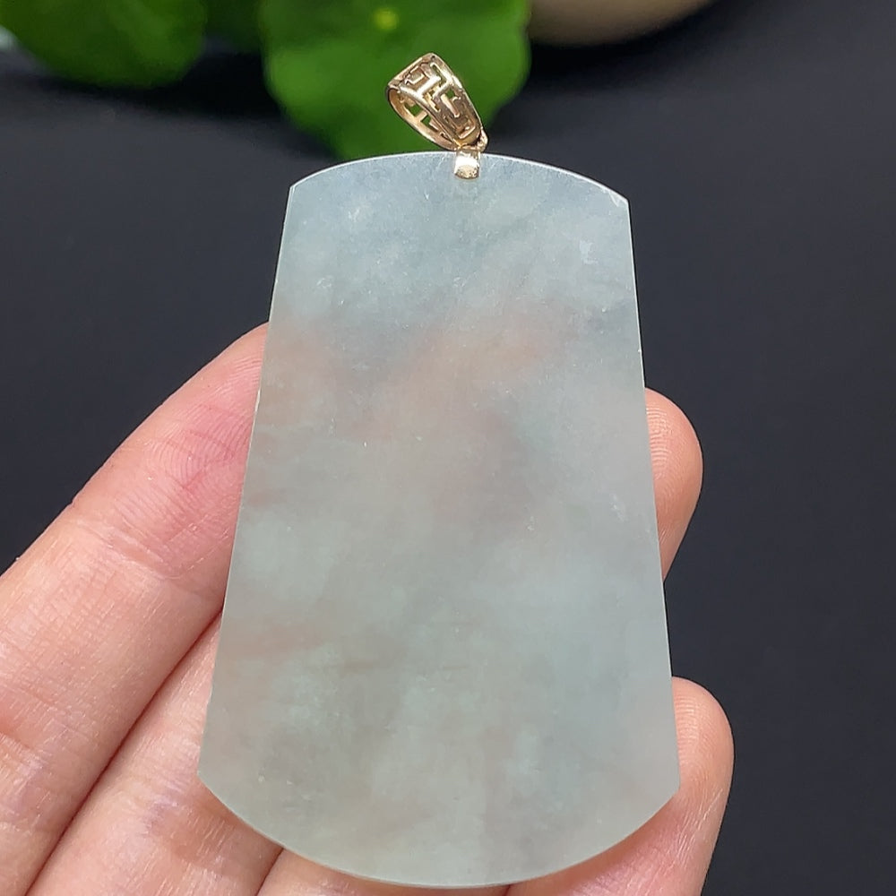 Jadeite Plain Pendant with 18k Mounting