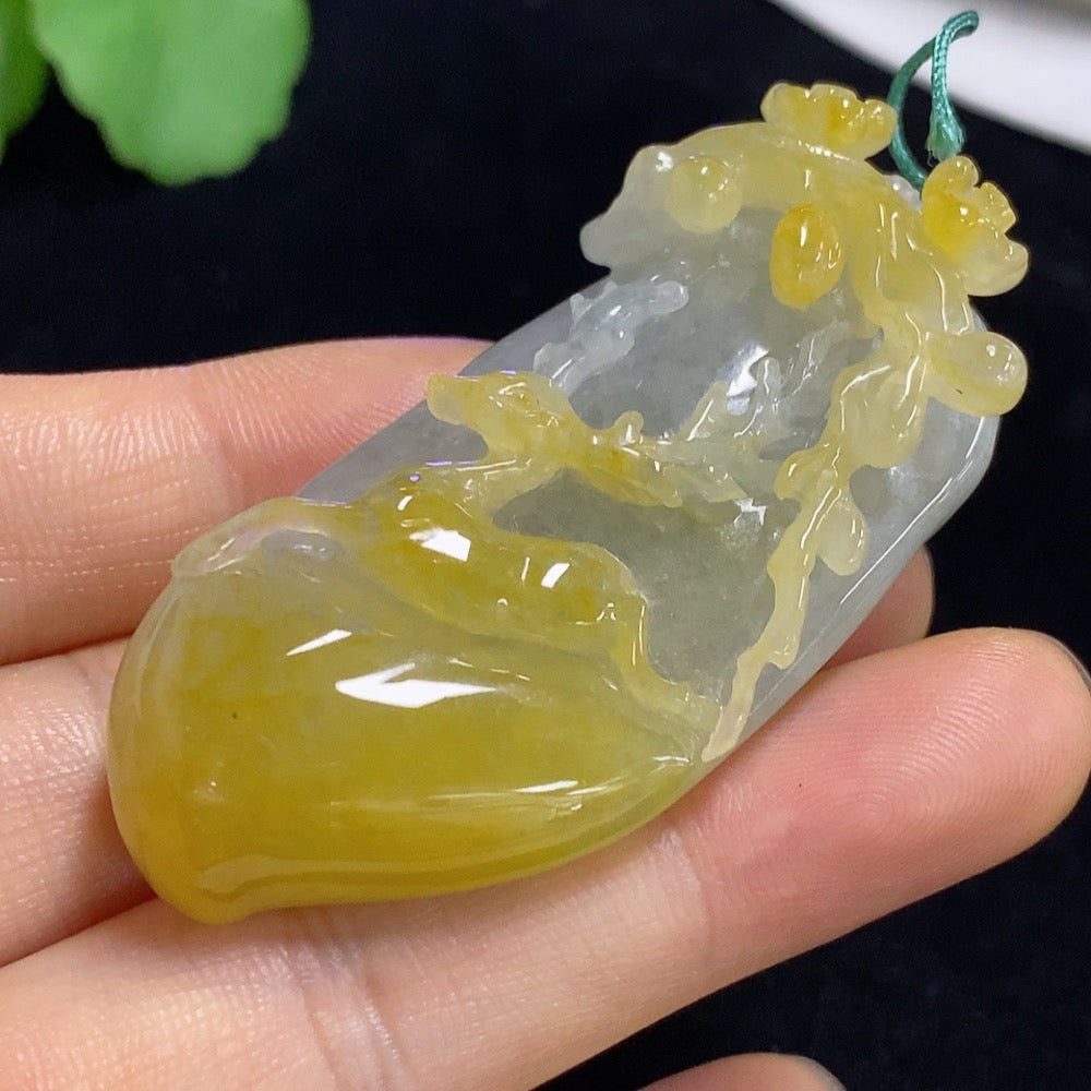 Jadeite Deer Pendant, Total Weight Approx. 39.36g