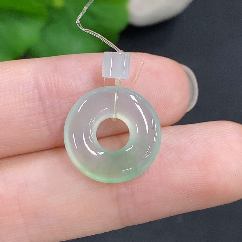 Jadeite Button Pendant Total Weight Approximately 1.6g