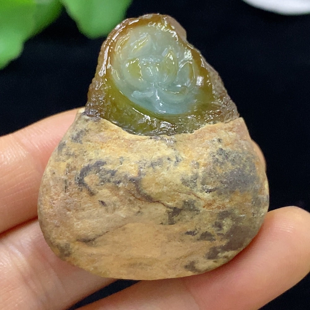 Jadeite Lotus Pendant . | Huiliu Certified